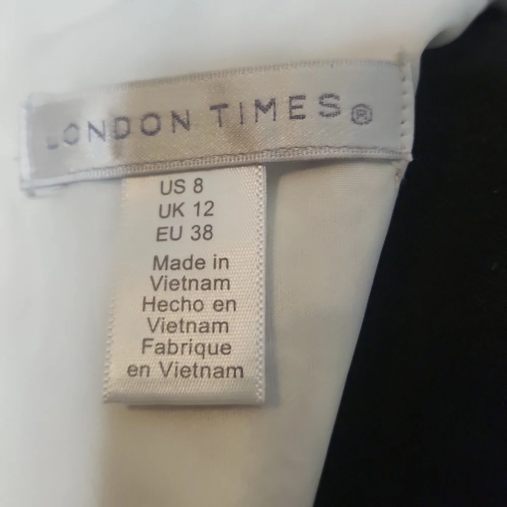 London Times Pink and White Floral Dress, Size 8 - Picture 7 of 8